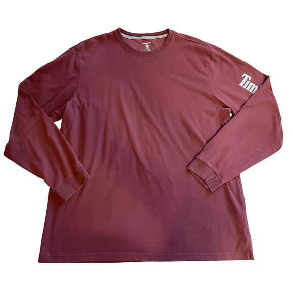 Timberland PR Wickwork Men’s Long Sleeve Crew Neck Burgundy Work Tee Shirt XL - Picture 1 of 9
